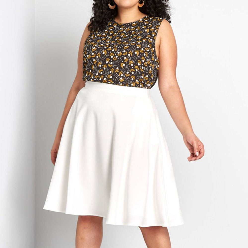 NWT Modcloth High Waisted Skirt in White